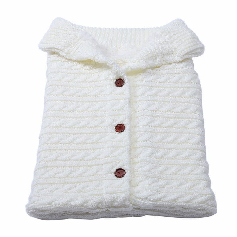 Baby Button Knitted Stroller Sleeping Bag
