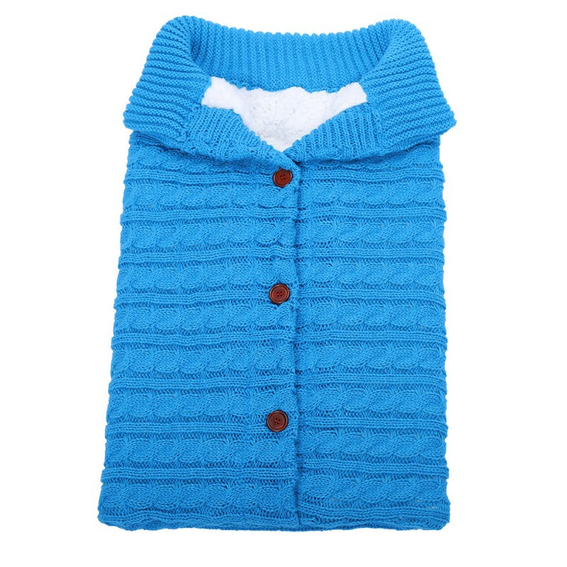 Baby Button Knitted Stroller Sleeping Bag