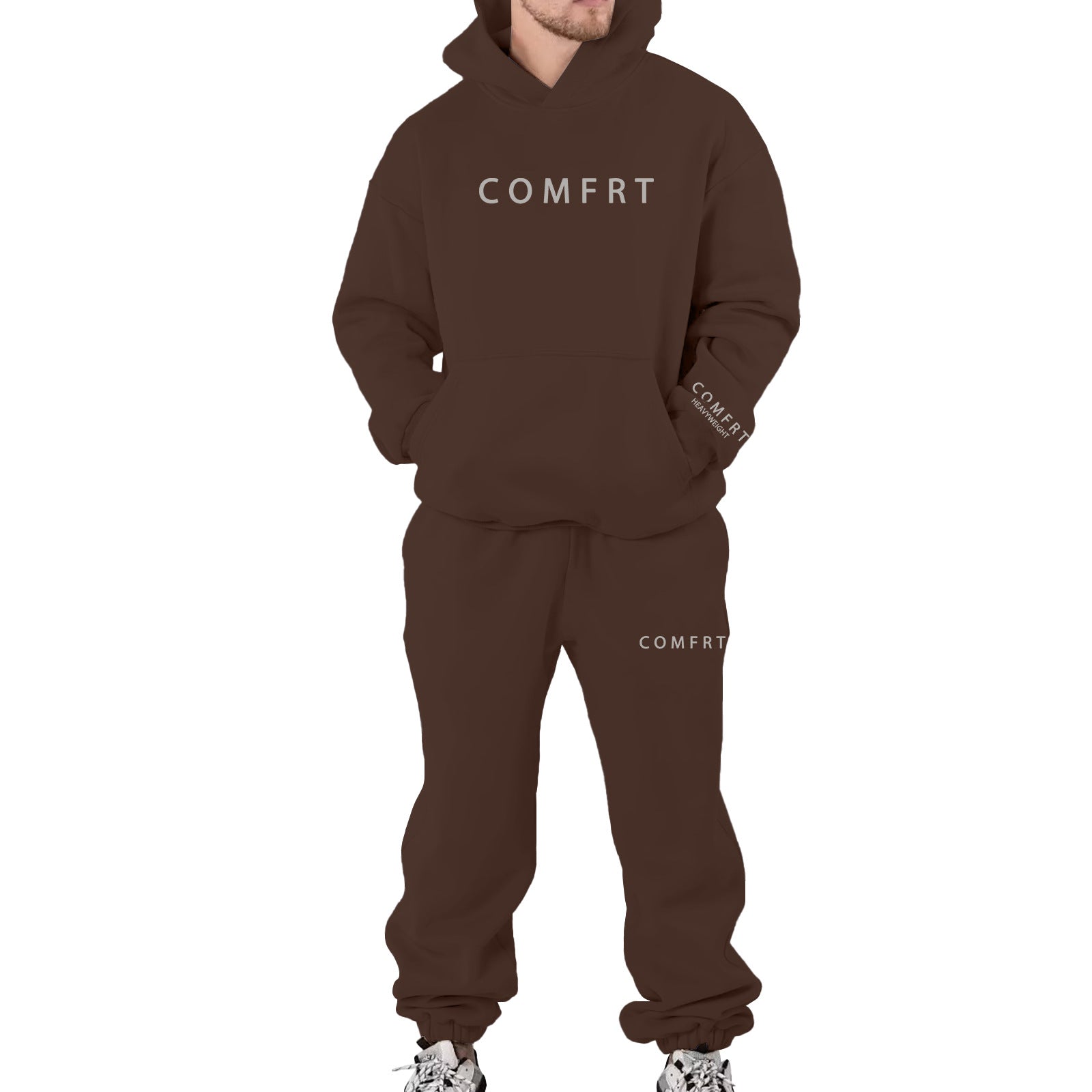 Letter Print Hoodie Suit