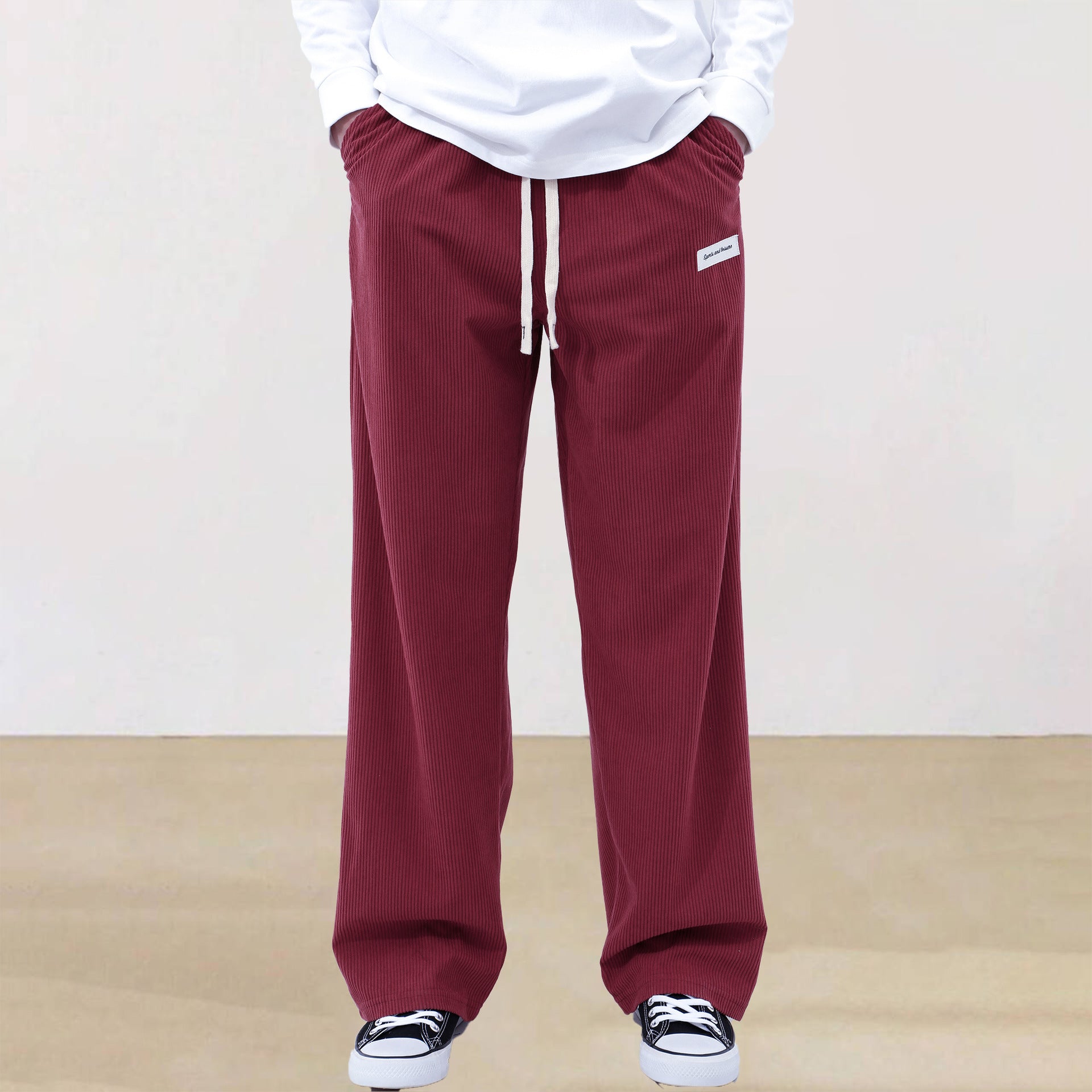 Men's Corduroy Wide-leg Trousers