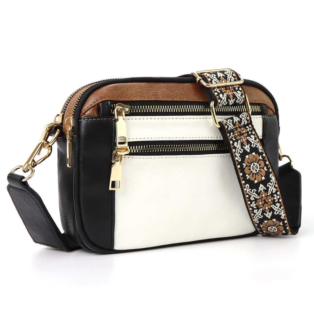 Colorblock Zip Crossbody Bag