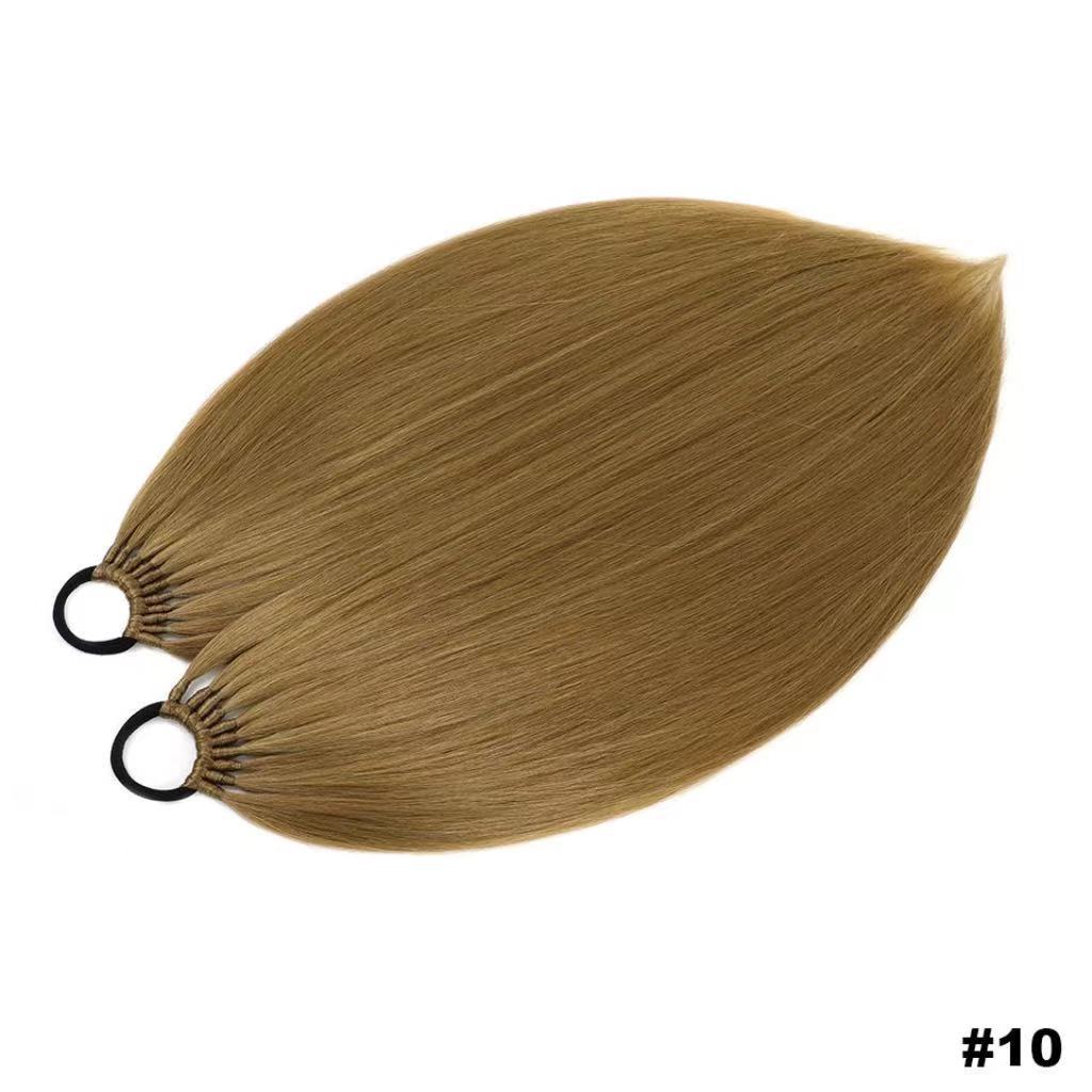 High temperature silk 24inch long rubber band straight ponytail braid