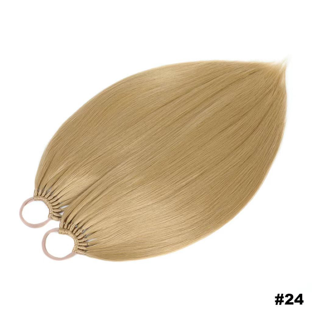 High temperature silk 24inch long rubber band straight ponytail braid