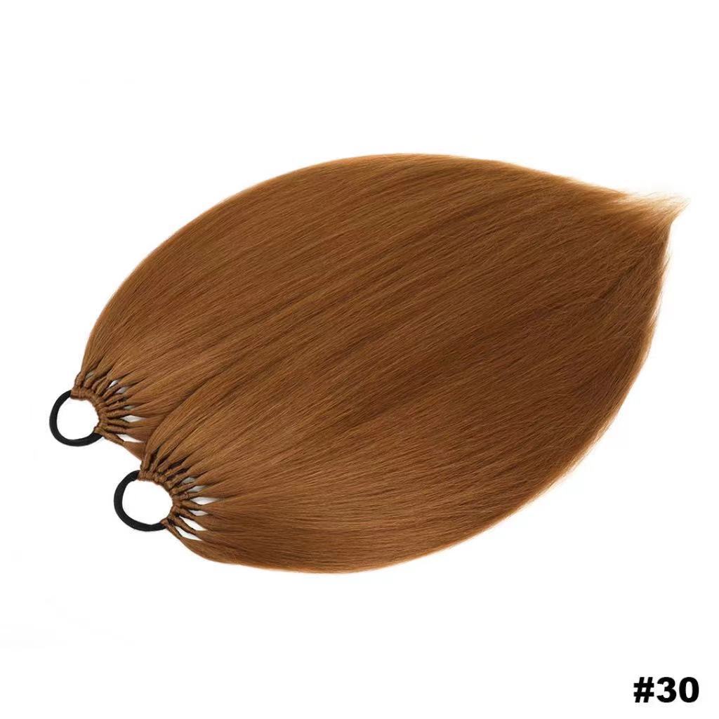 High temperature silk 24inch long rubber band straight ponytail braid