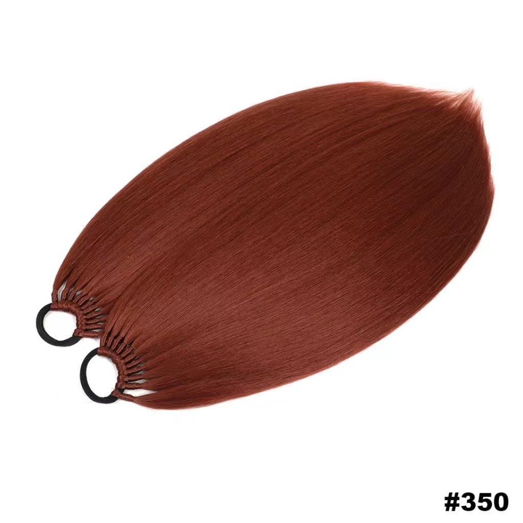 High temperature silk 24inch long rubber band straight ponytail braid