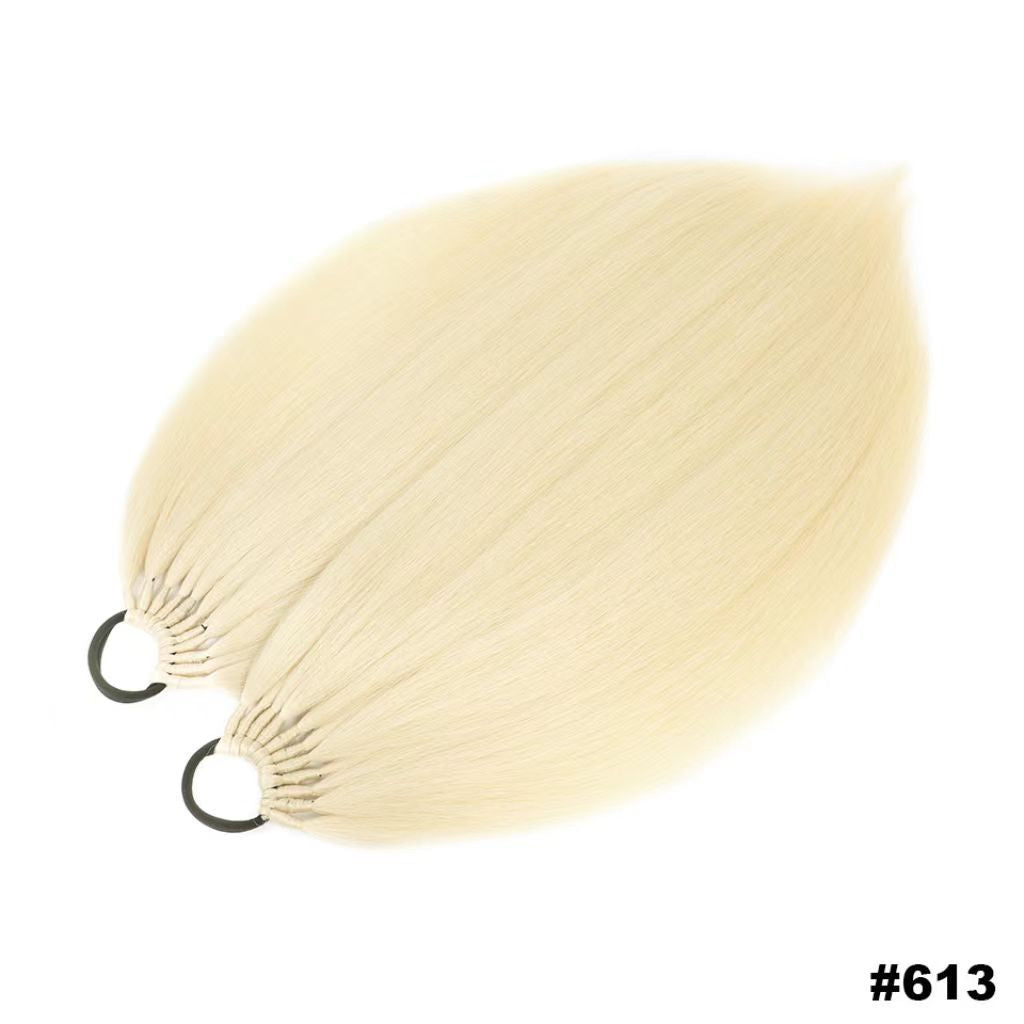 High temperature silk 24inch long rubber band straight ponytail braid