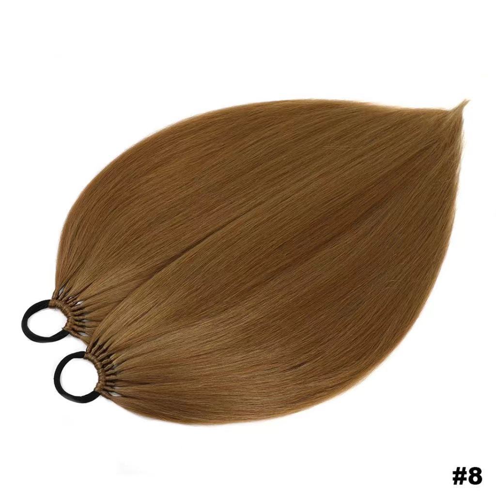 High temperature silk 24inch long rubber band straight ponytail braid