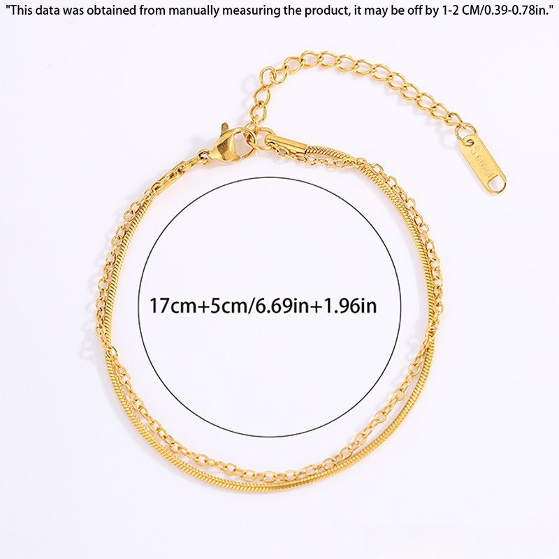 Golden Round Snake Double Layer Bracelet