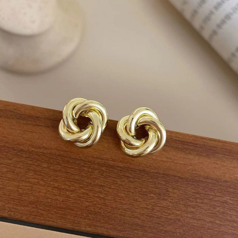 Knotted Circle Stud Earrings