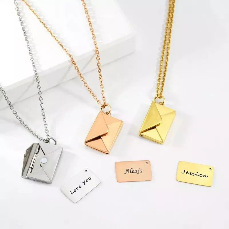 Envelope Engraving Necklace