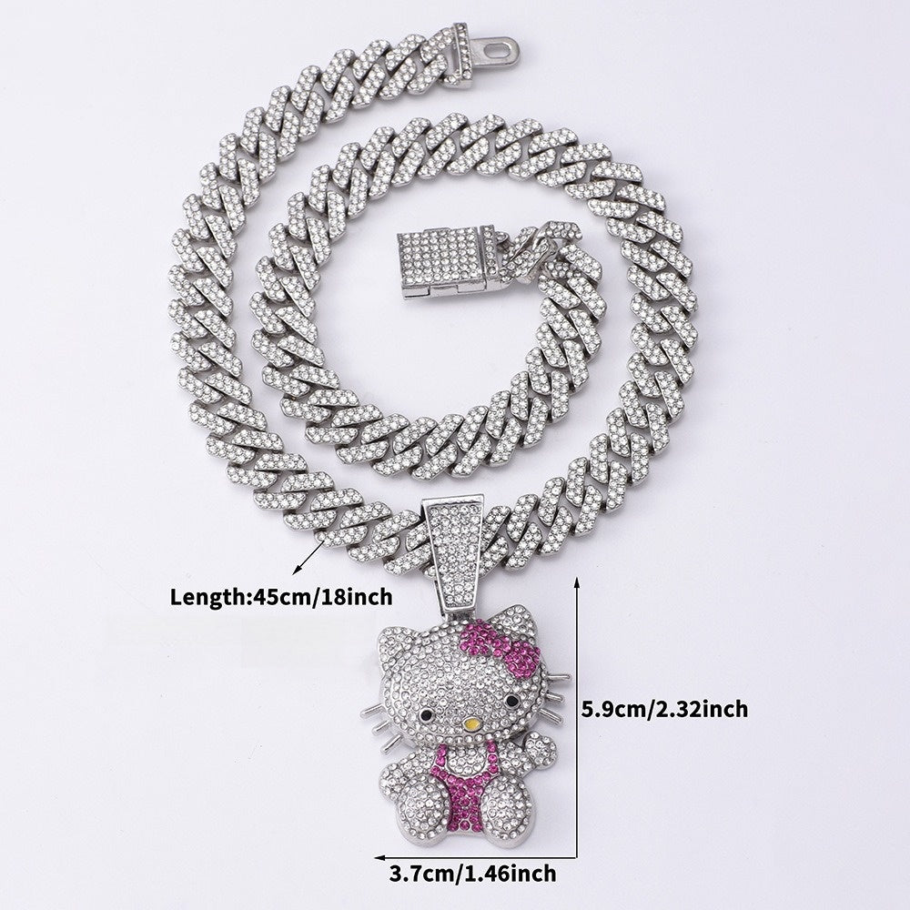 HelloKitty Full Diamond Cuban Chain