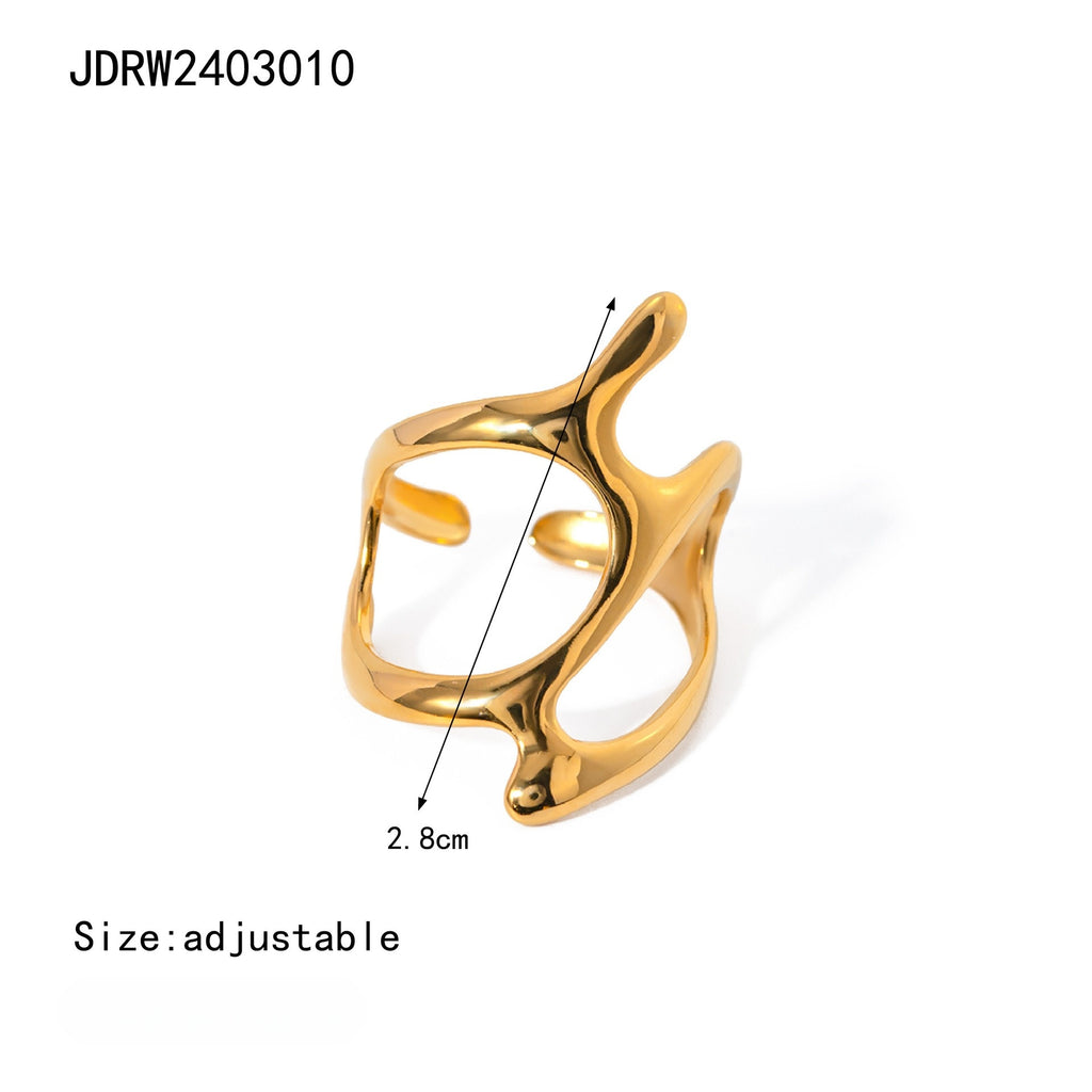 Stainless Steel Gold Exaggerated Ring