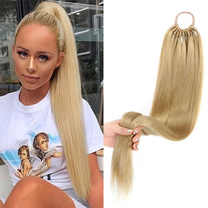 Wig Ponytail Wrapping Phorse Tail Straight