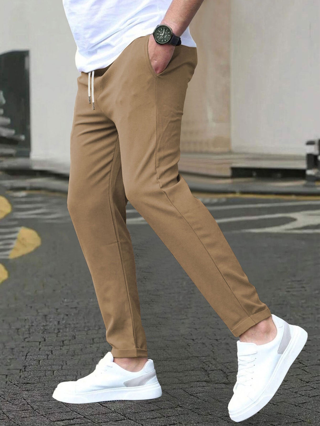 Casual Slim-Fit Cropped Pants