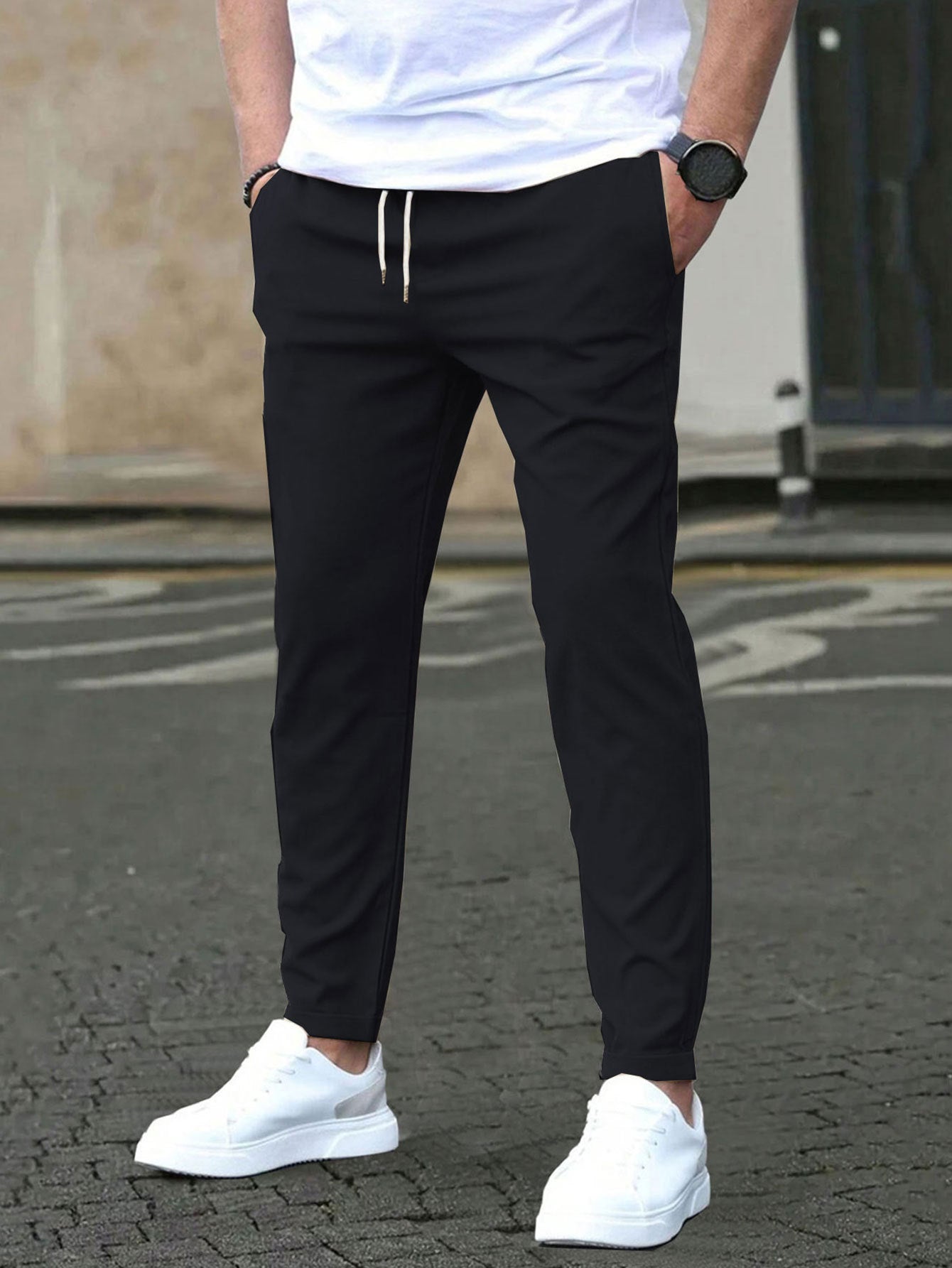 Casual Slim-Fit Cropped Pants