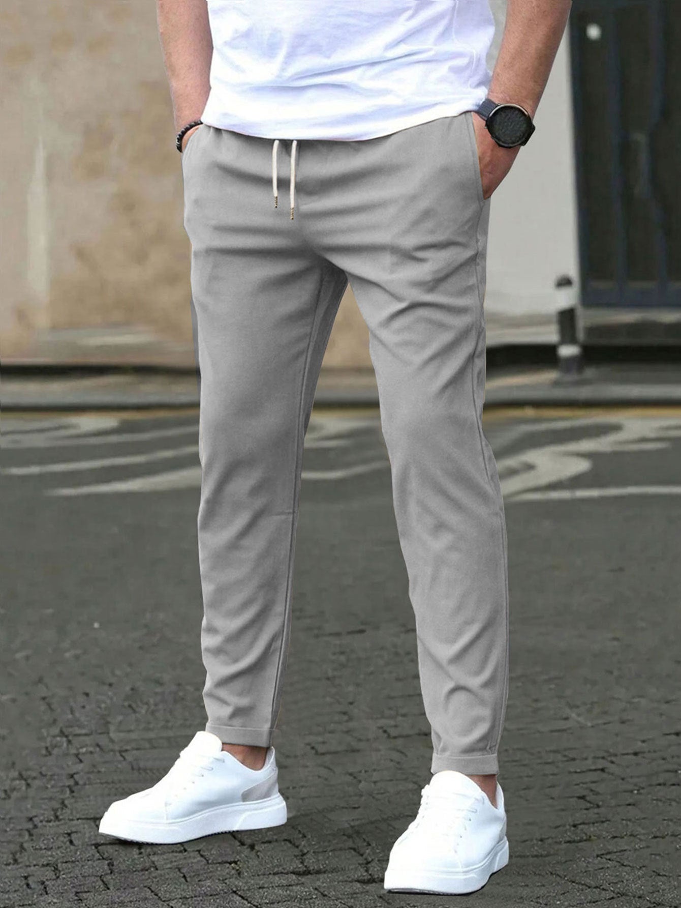 Casual Slim-Fit Cropped Pants