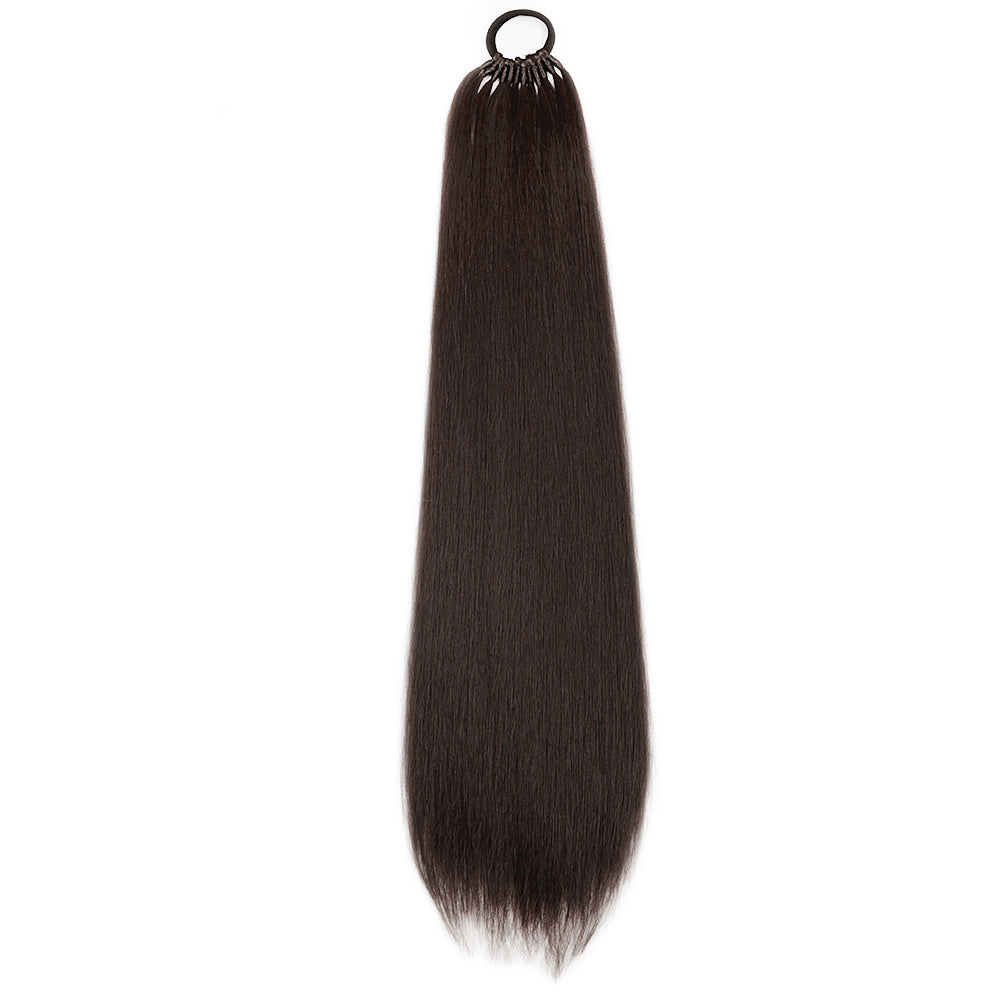 High Temperature Silk Head Rope Horsetail Wig