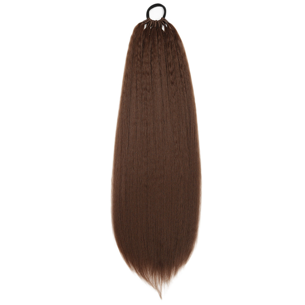 High Temperature Silk Head Rope Horsetail Wig