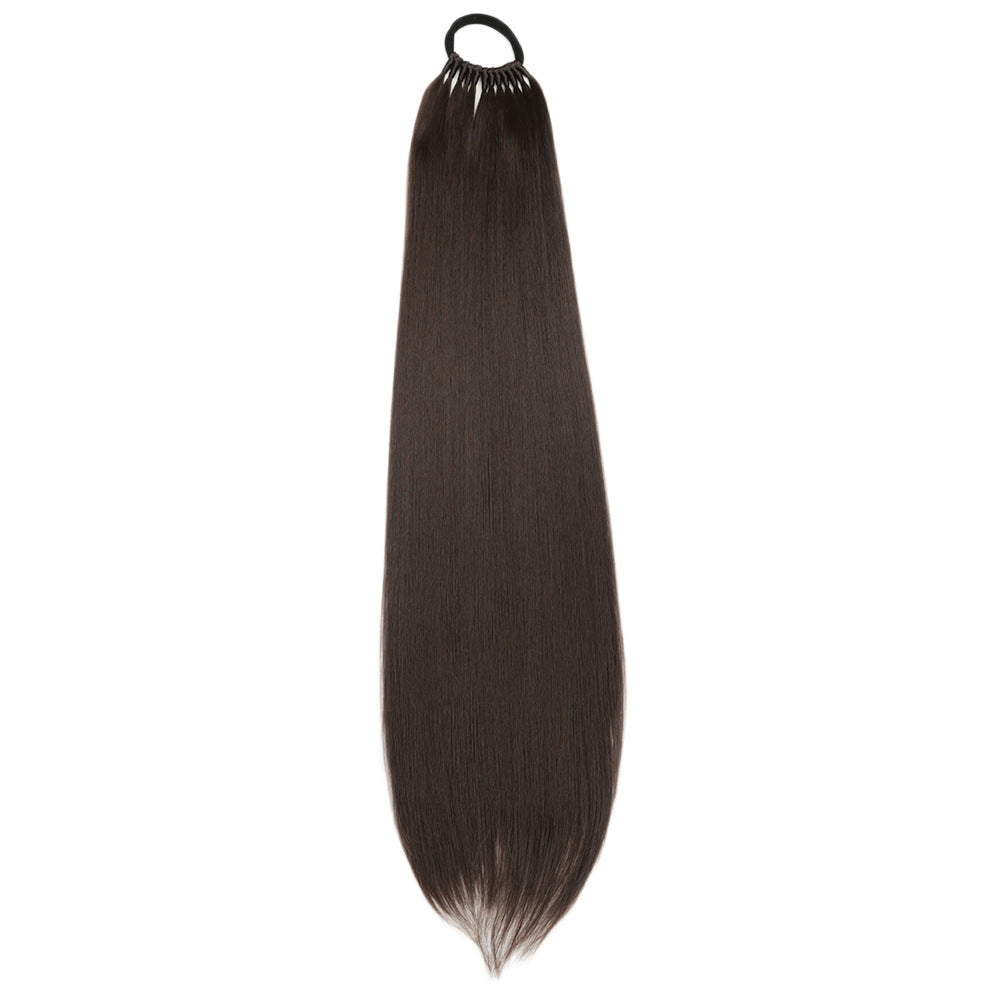 High Temperature Silk Head Rope Horsetail Wig