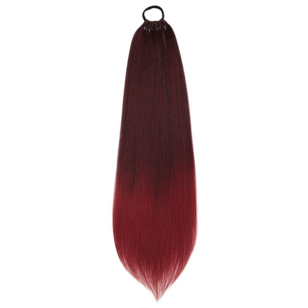 High Temperature Silk Head Rope Horsetail Wig