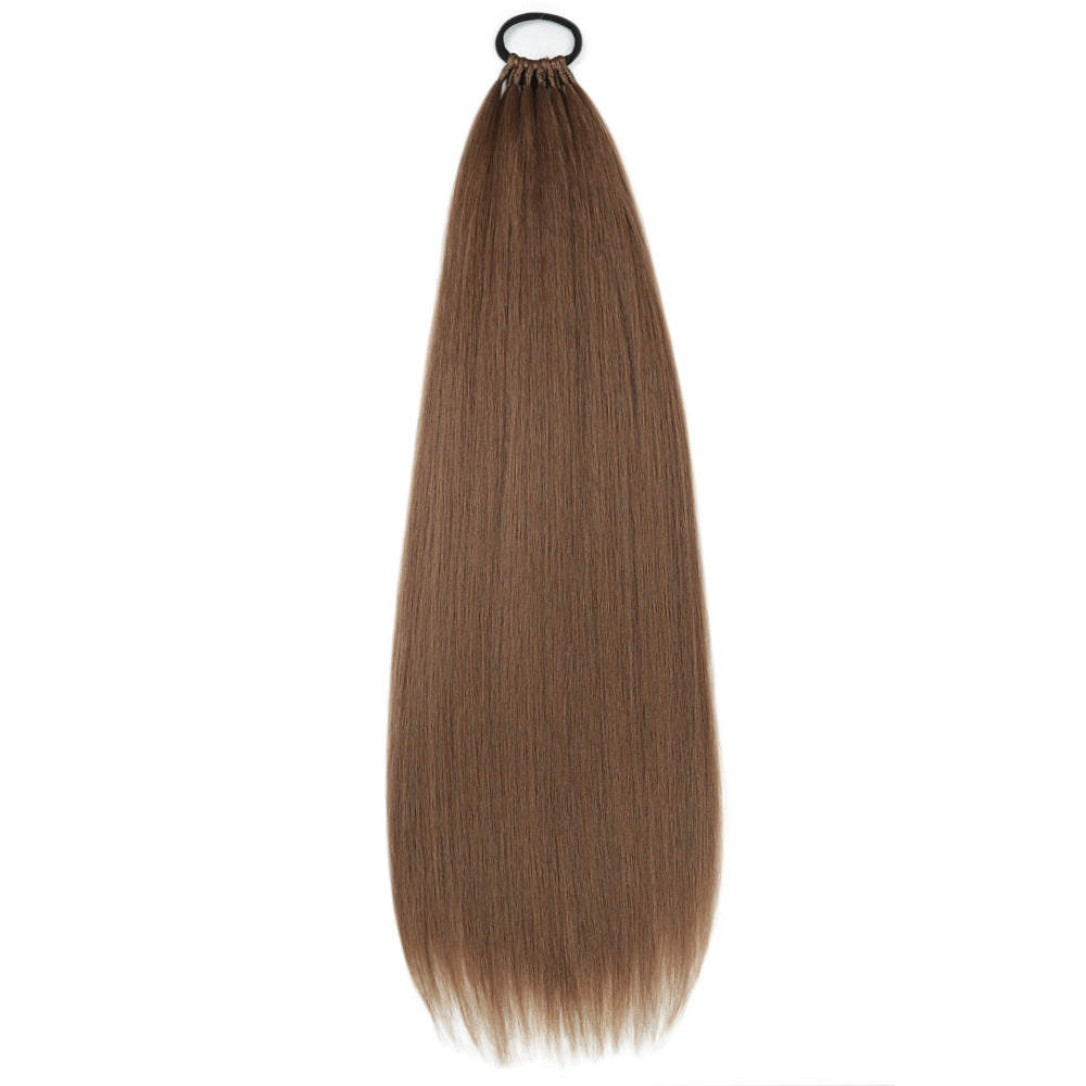 High Temperature Silk Head Rope Horsetail Wig