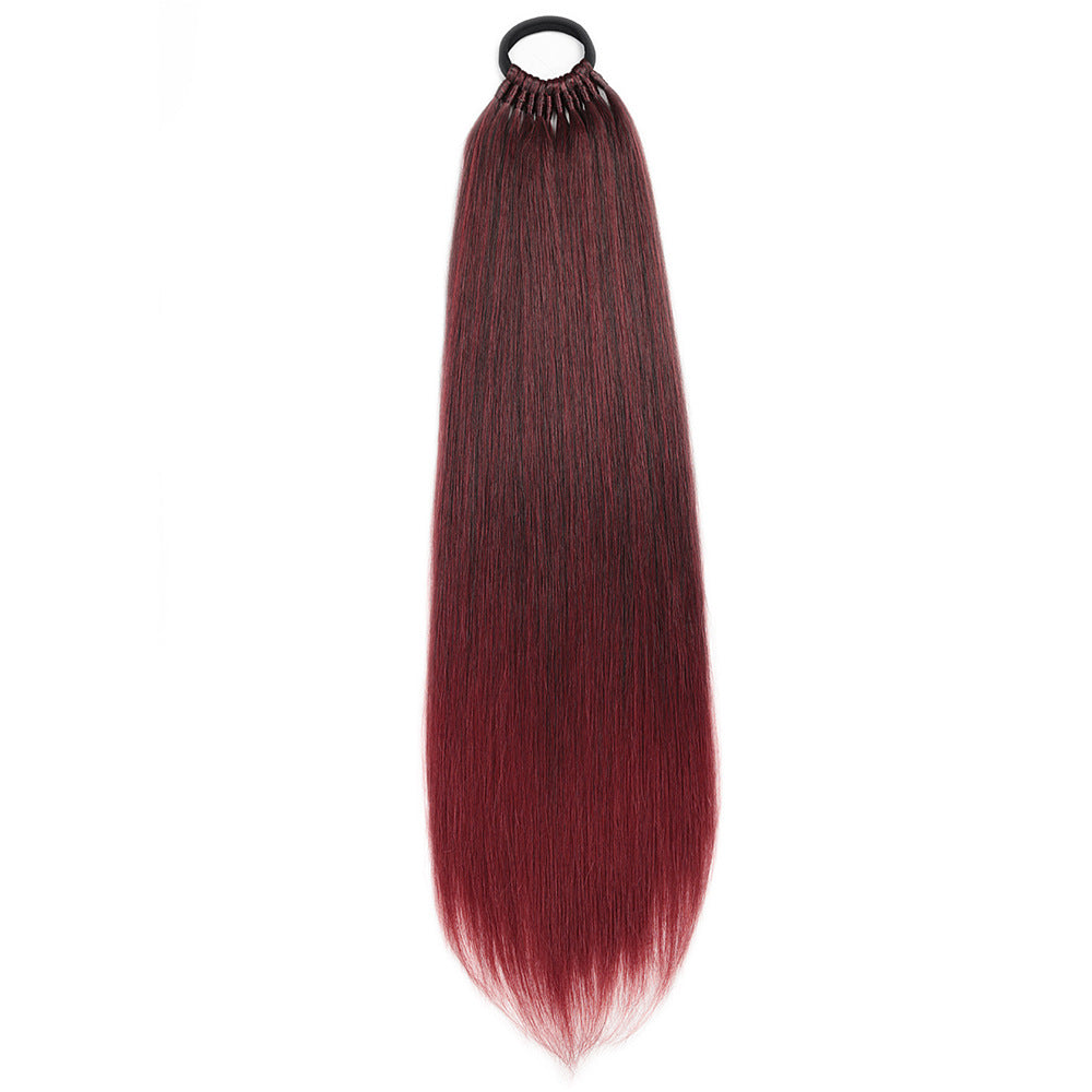 High Temperature Silk Head Rope Horsetail Wig