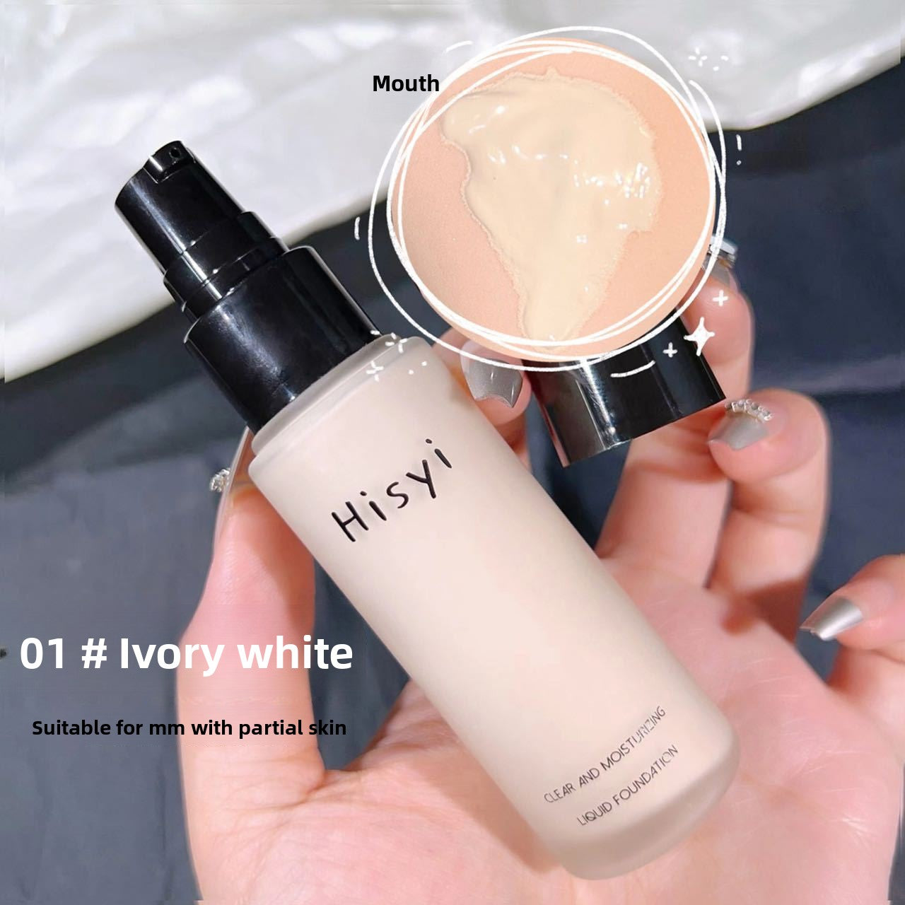 Clear and moist foundation liquid