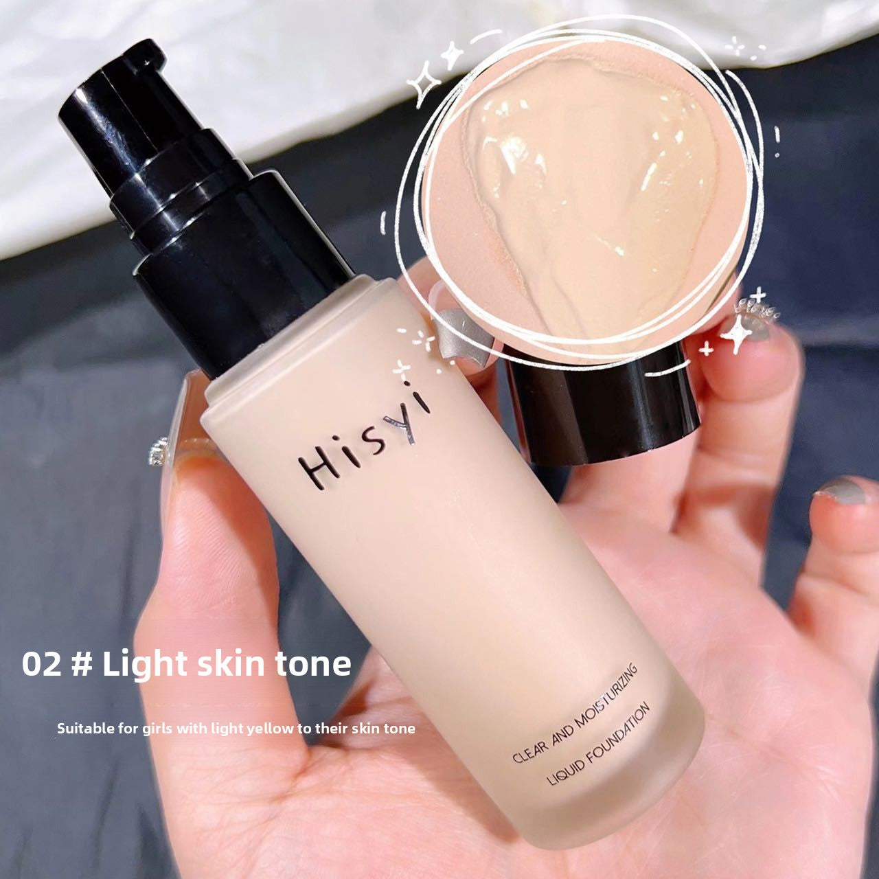 Clear and moist foundation liquid