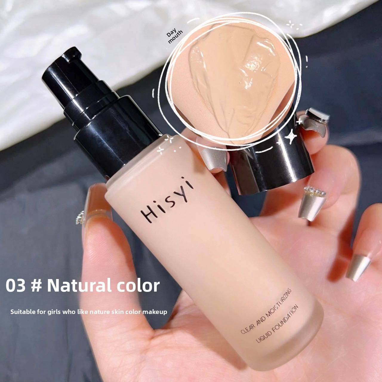 Clear and moist foundation liquid