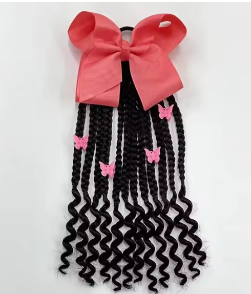 Children's Butterfly Braids Ponytail Wig