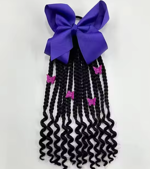 Children's Butterfly Braids Ponytail Wig