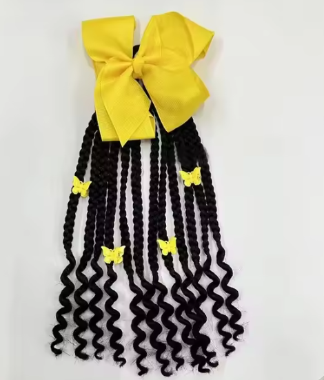 Children's Butterfly Braids Ponytail Wig