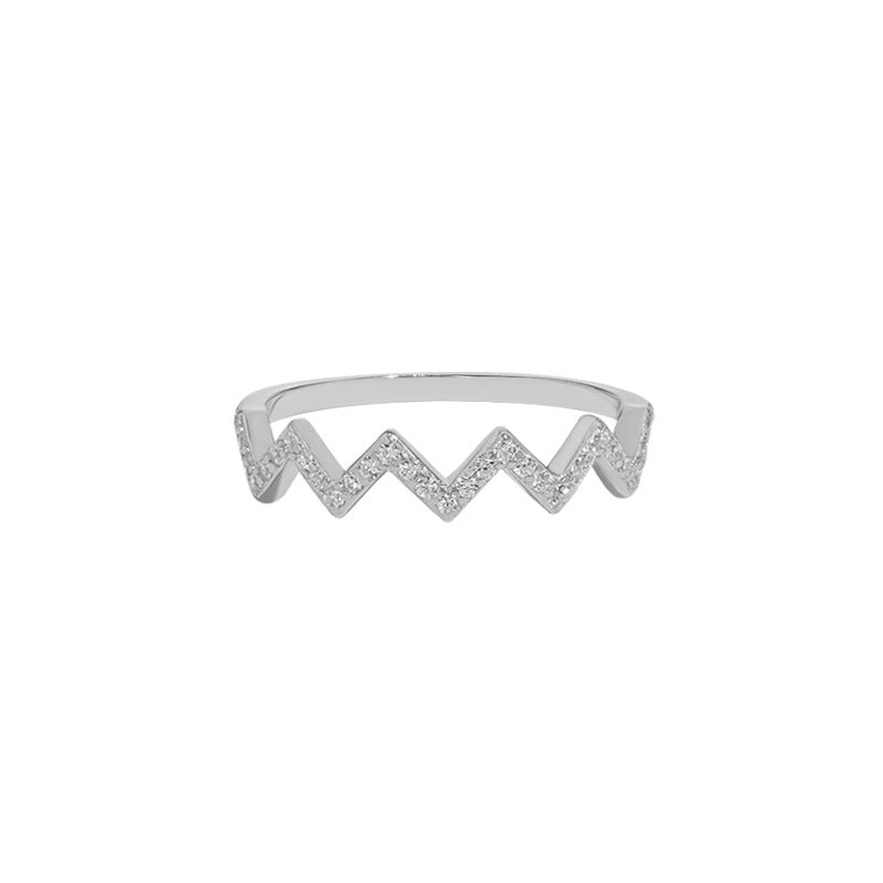 Gold ECG Wave V Ring