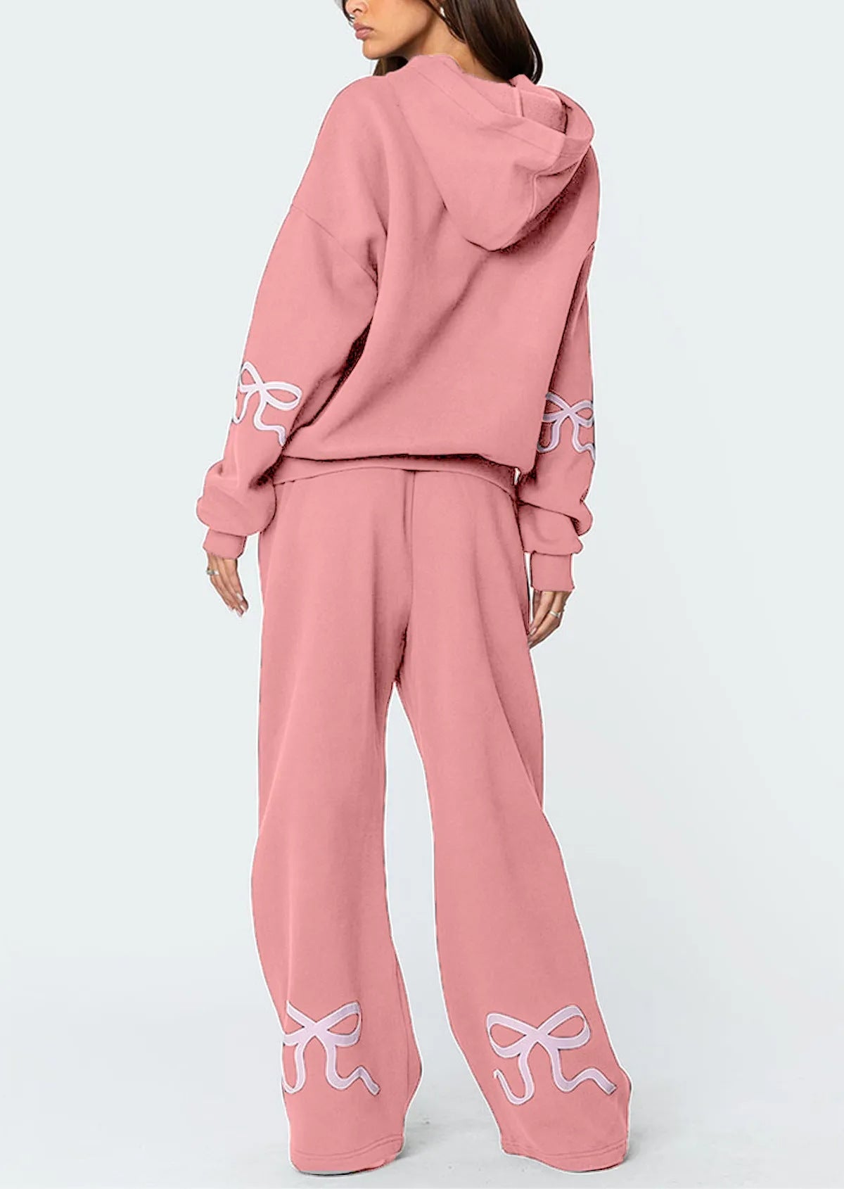 Bow Hoodie Sweatshirt Suit