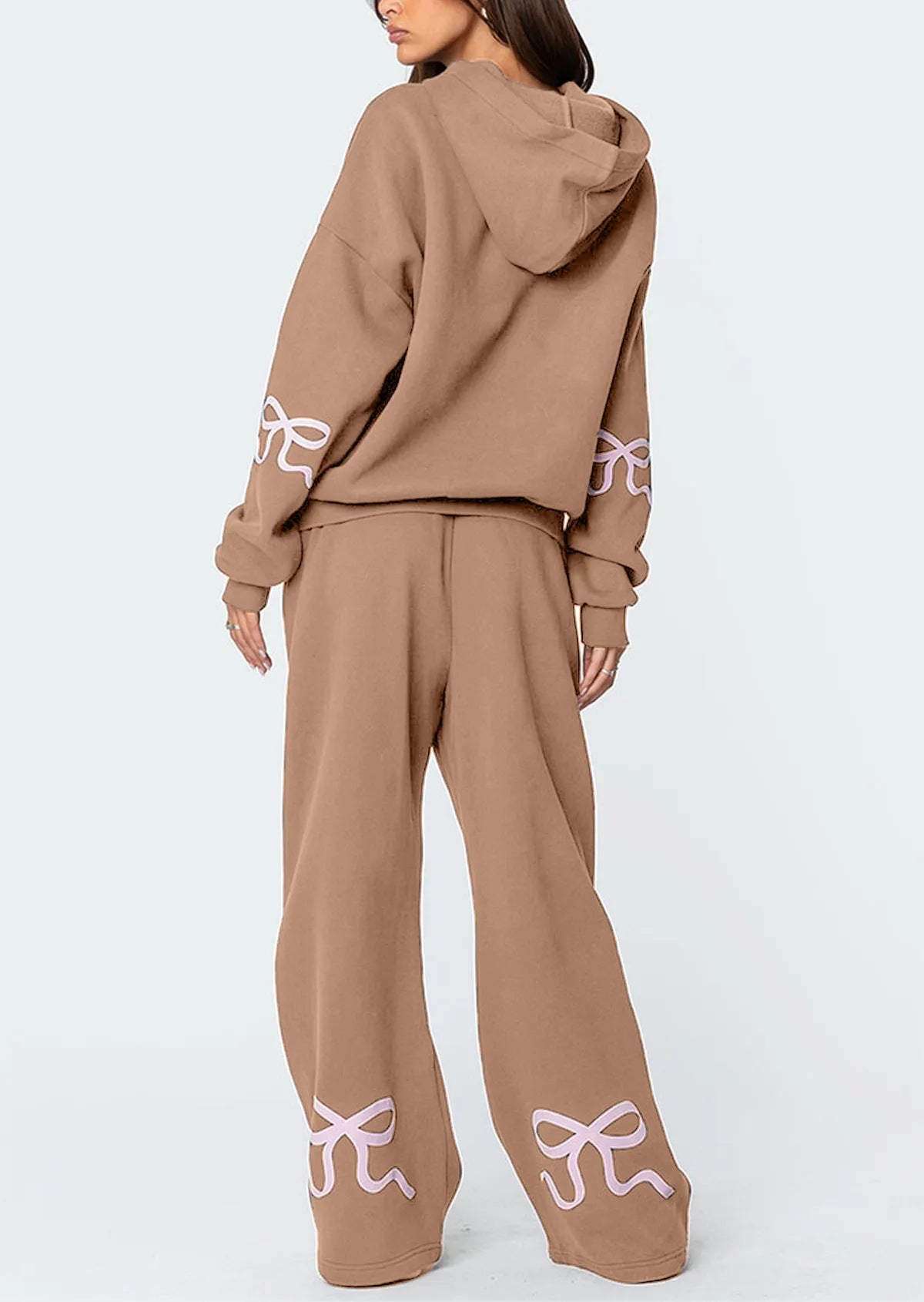 Bow Hoodie Sweatshirt Suit