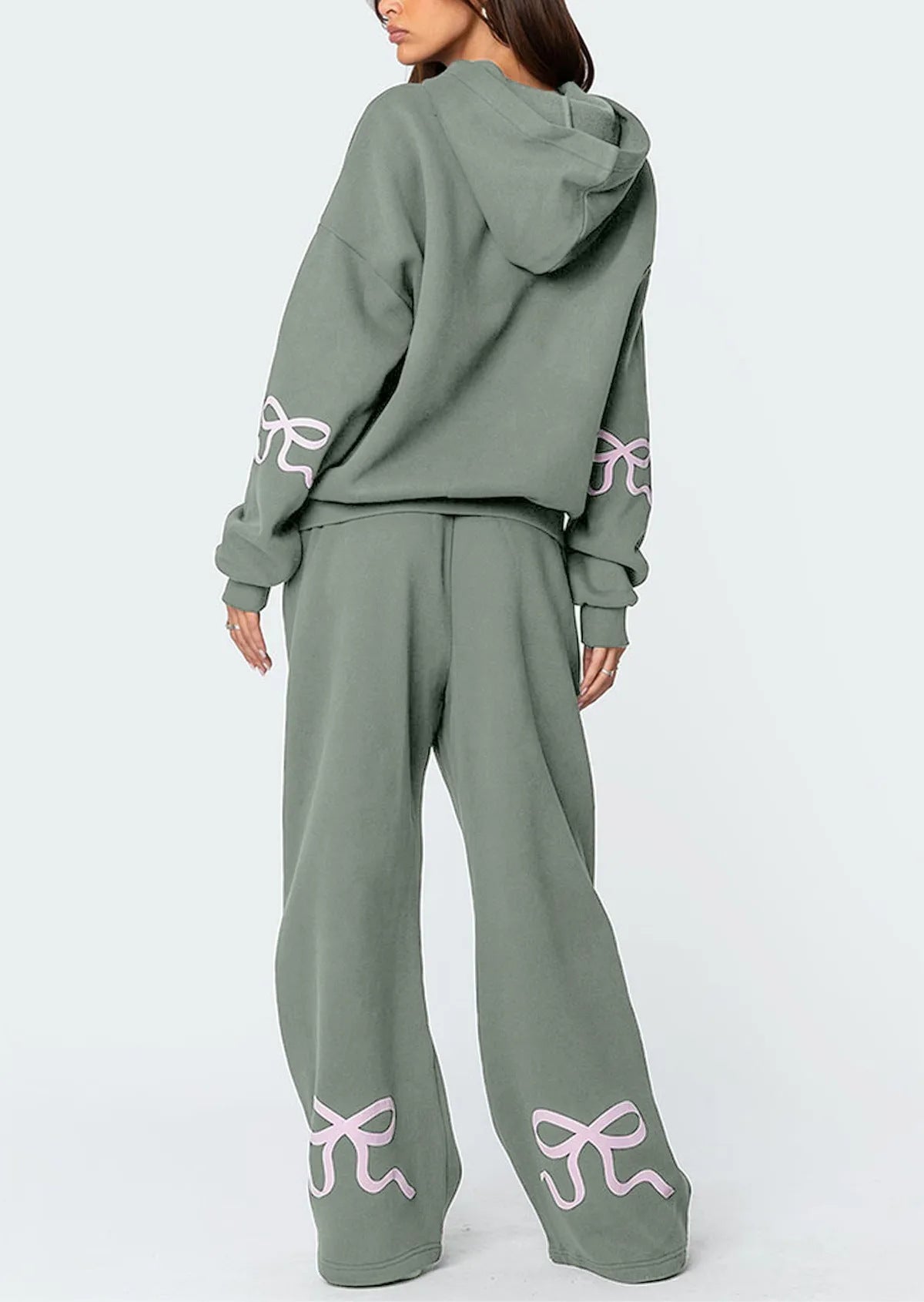 Bow Hoodie Sweatshirt Suit