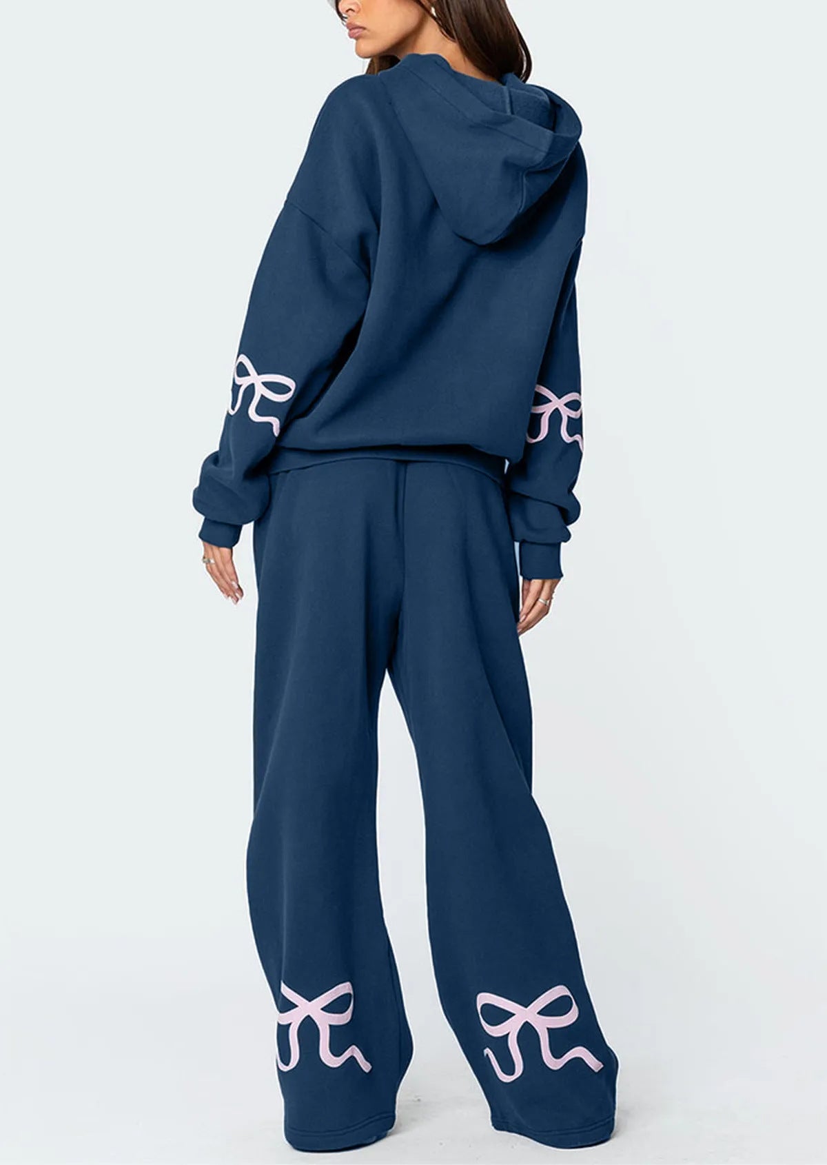 Bow Hoodie Sweatshirt Suit
