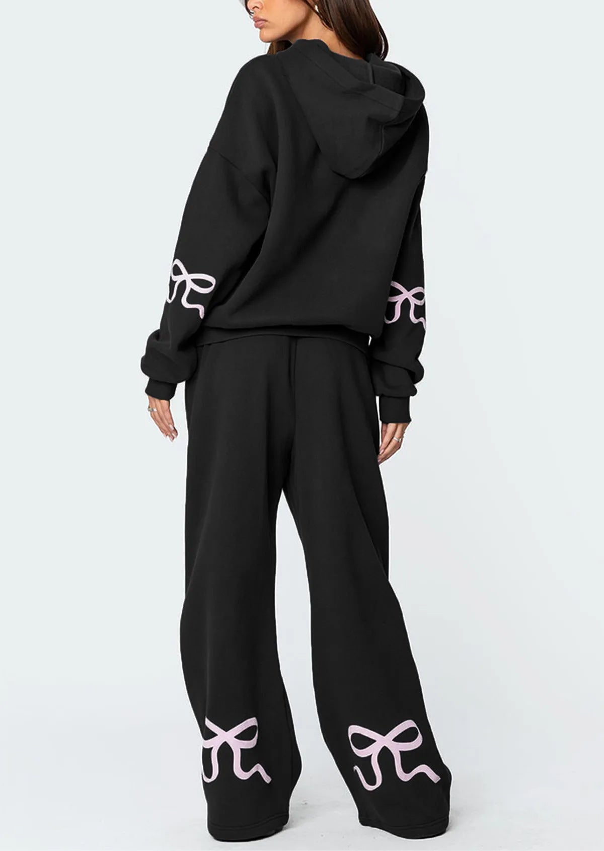 Bow Hoodie Sweatshirt Suit