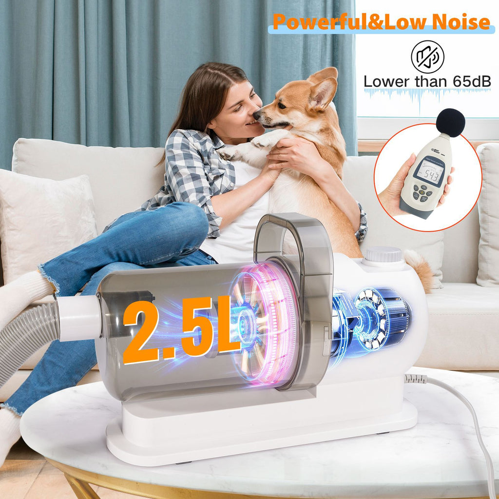 Cross-border pet multi-function hair cleaner dog dust collector suit all-in-one beauty Pet vacuum cleaner hair clipper