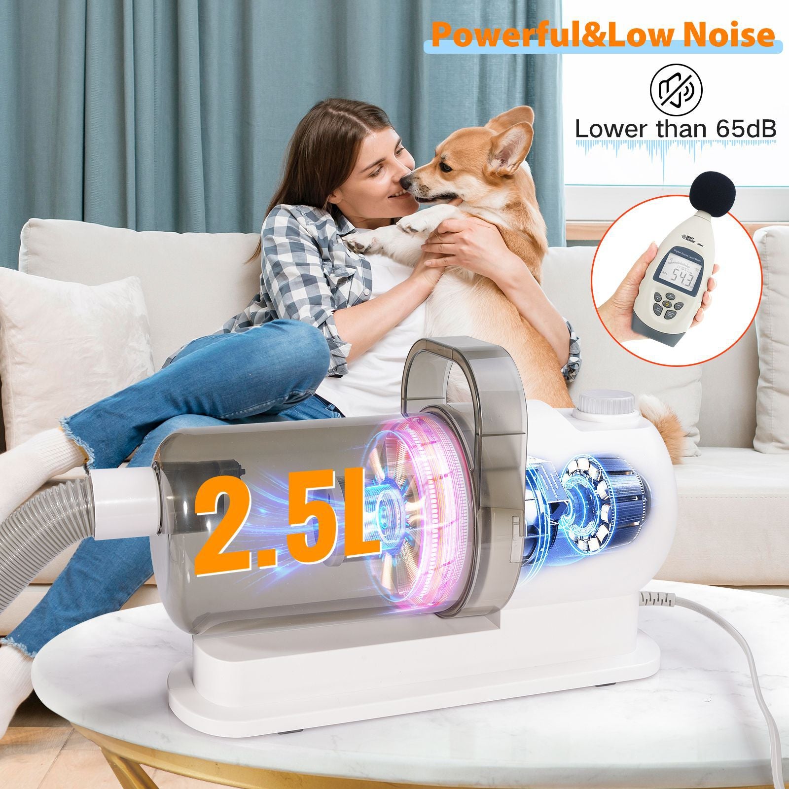 Cross-border pet multi-function hair cleaner dog dust collector suit all-in-one beauty Pet vacuum cleaner hair clipper