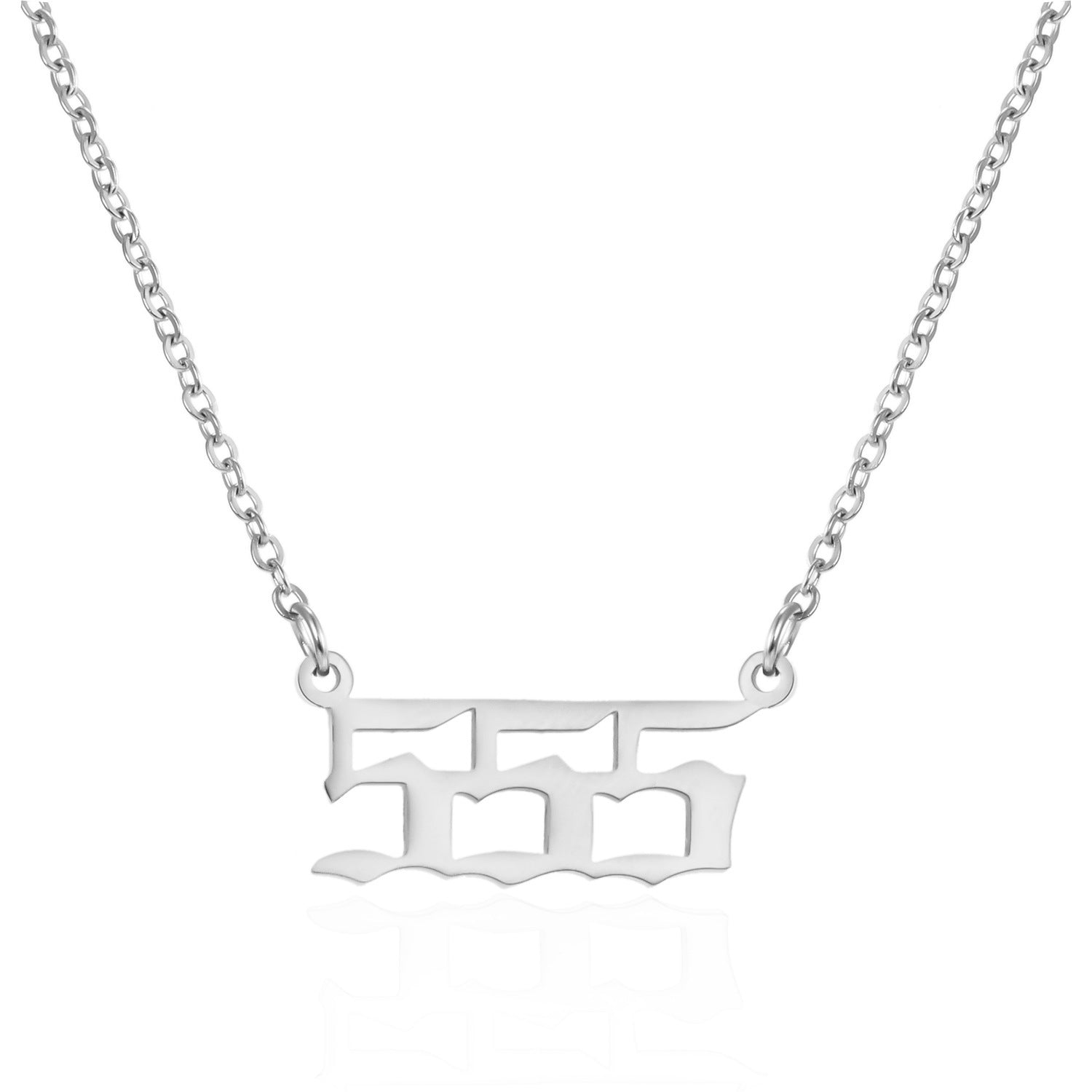 Europe and America cross border hot personalized titanium steel angel digital pendant necklace women's non-fading pendant New Accessories Wholesale