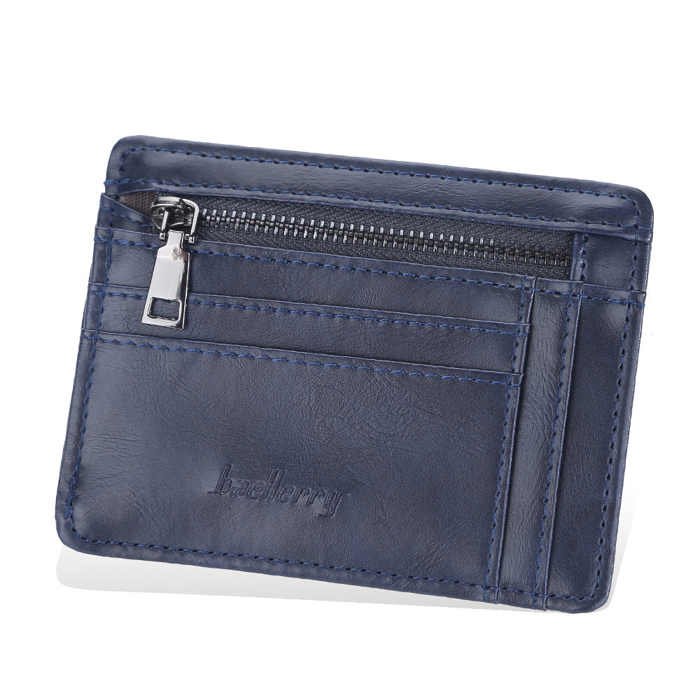 baellerry new card holder men thin section zipper multiple card slots bank card multi-function card holder cross-border card clamp men