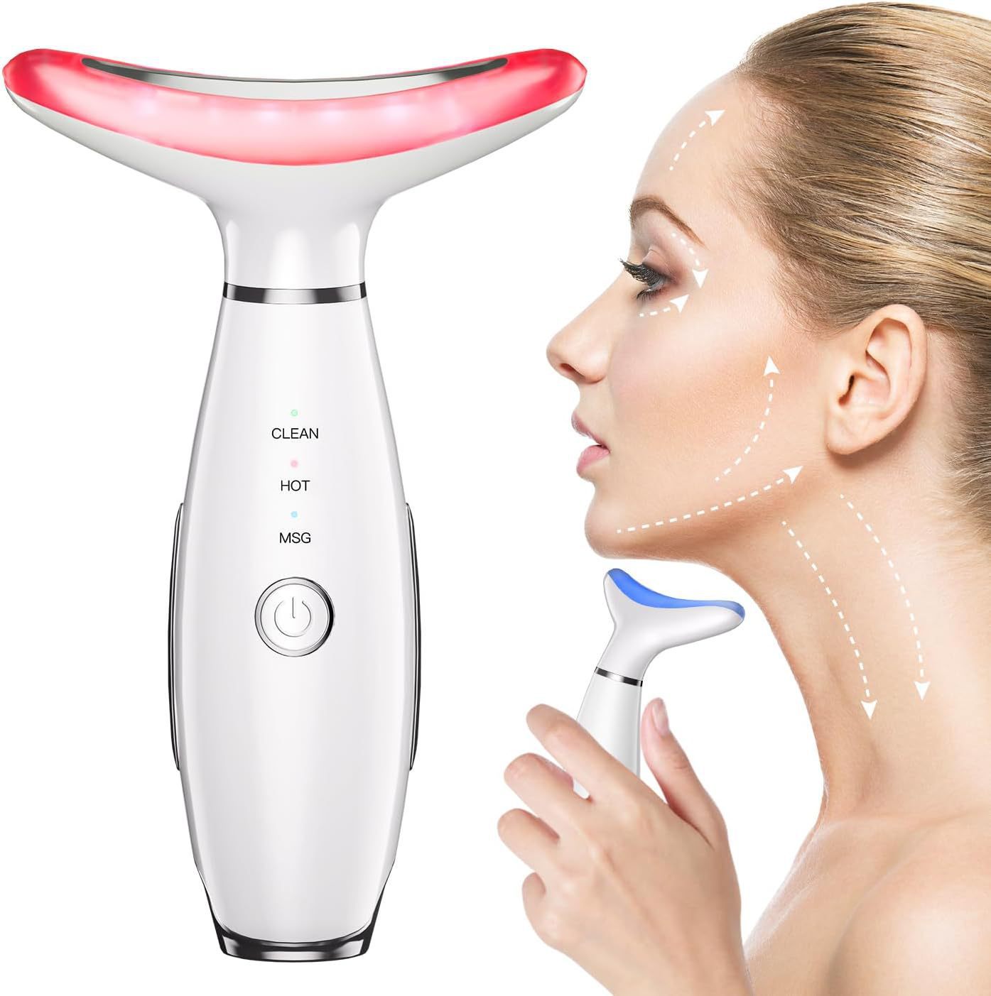 Beauty instrument household facial neck pattern facial lifting inductive therapeutical instrument massage facemassage seven-color neck beauty instrument