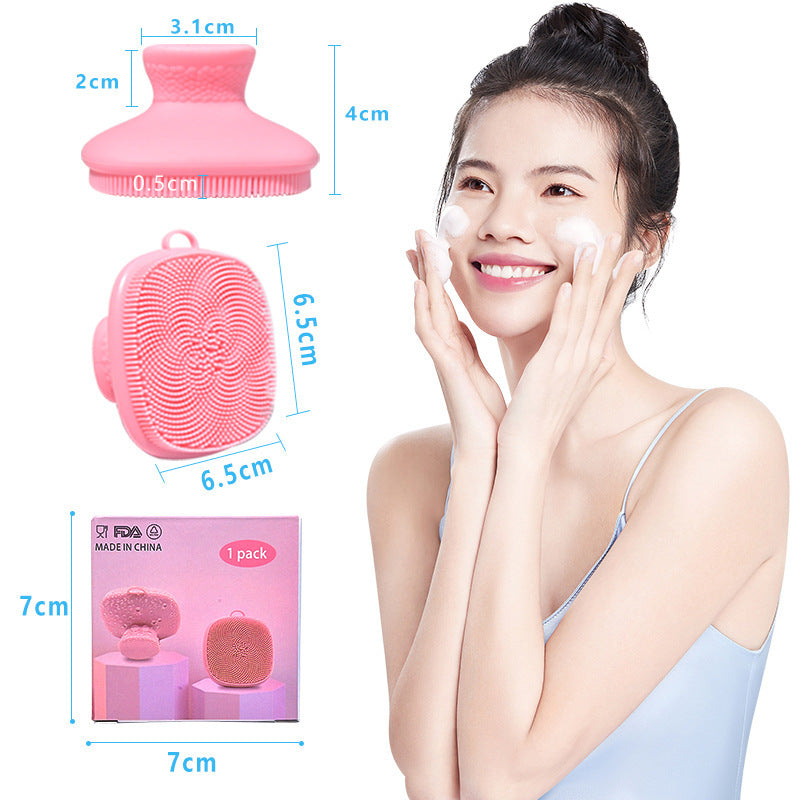 Cross-border Amazon silicone face cleansing brush pore cleaning blackhead removal facial brush soft hair beauty cleansing silicone brush