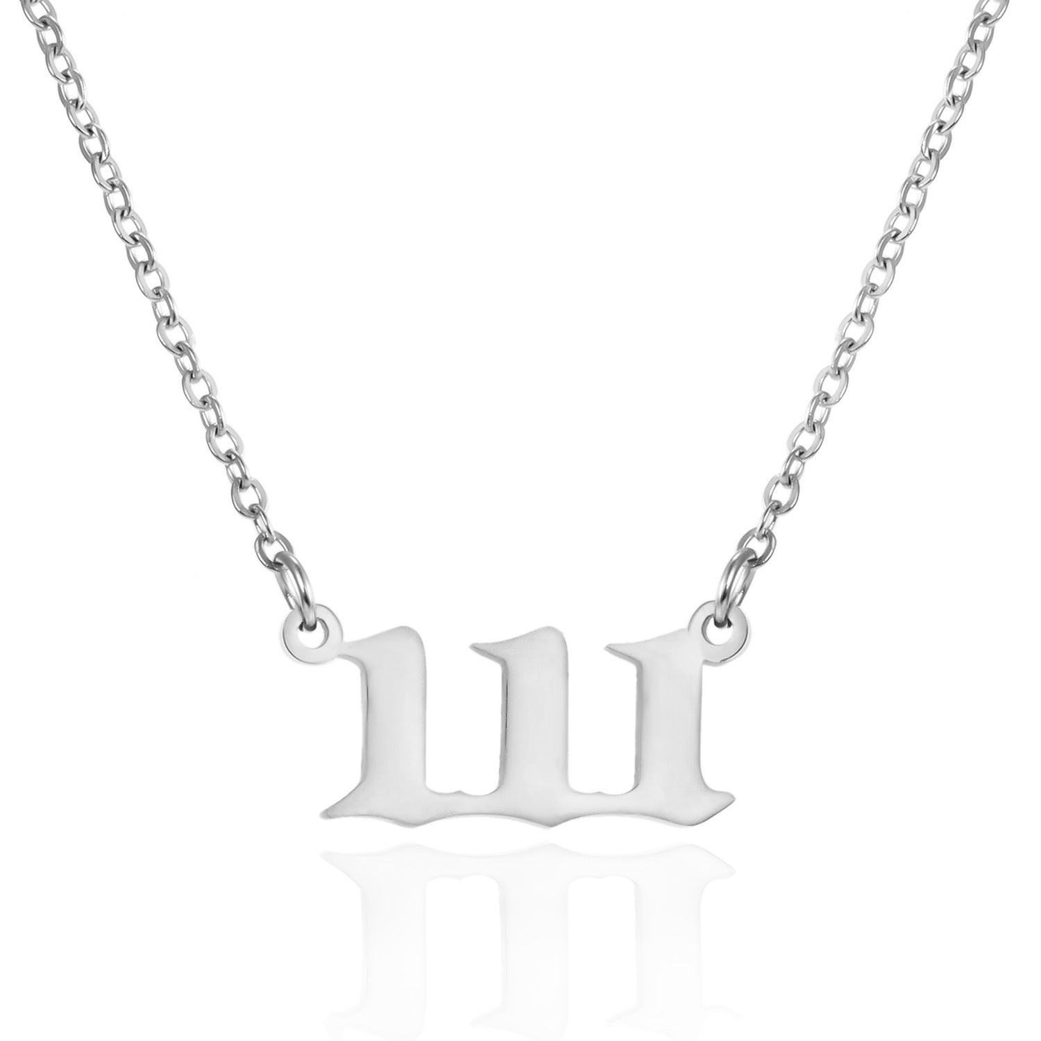 Europe and America cross border hot personalized titanium steel angel digital pendant necklace women's non-fading pendant New Accessories Wholesale