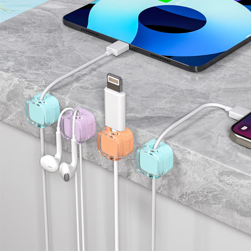 Cross-border magnetic stickers cord manager buncher data cable storage power cord wire holder wire buckle cable Winder