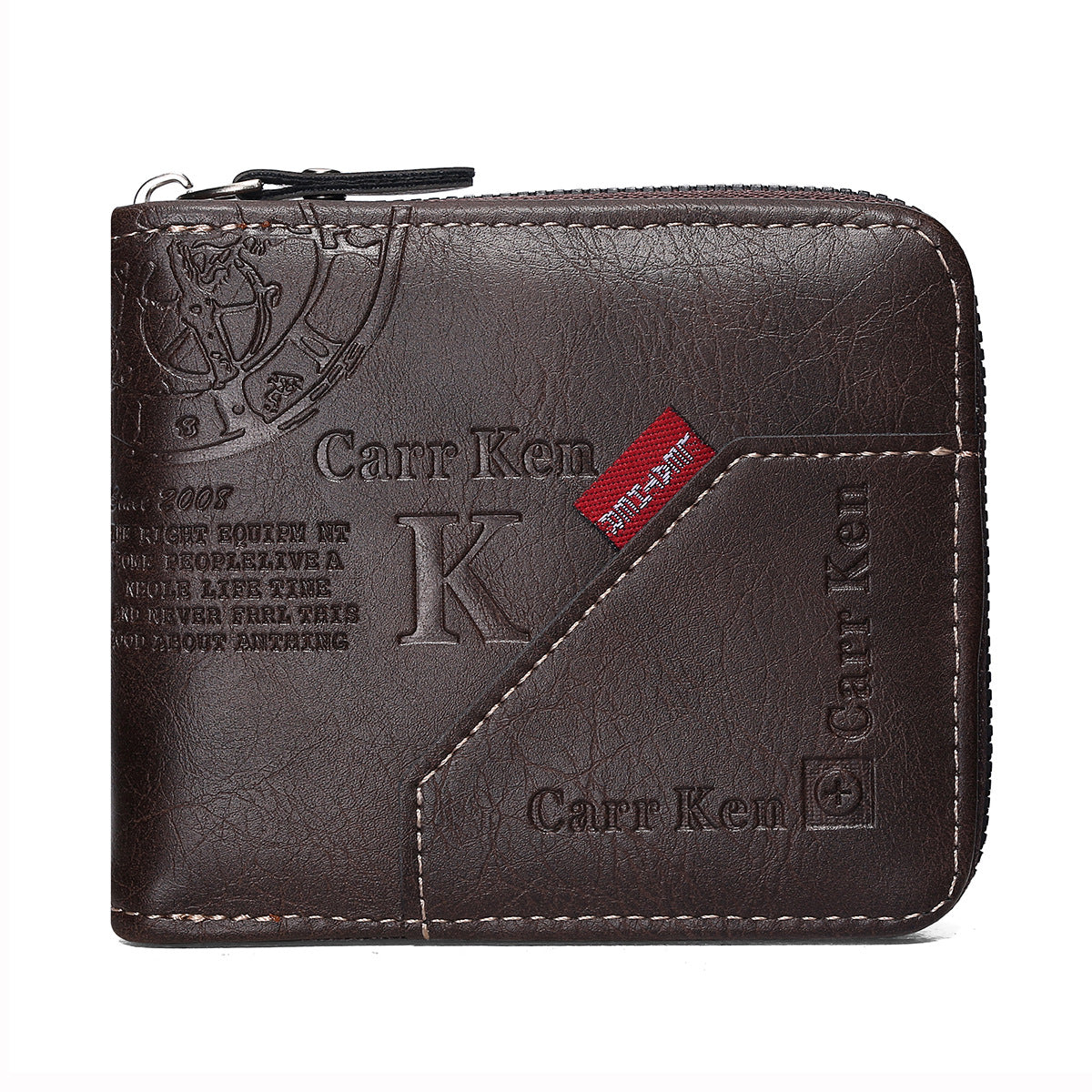 Cross-Border Men's wallet short European and American stitching zipper wallet multi-function hinge letter Coin Purse wallet