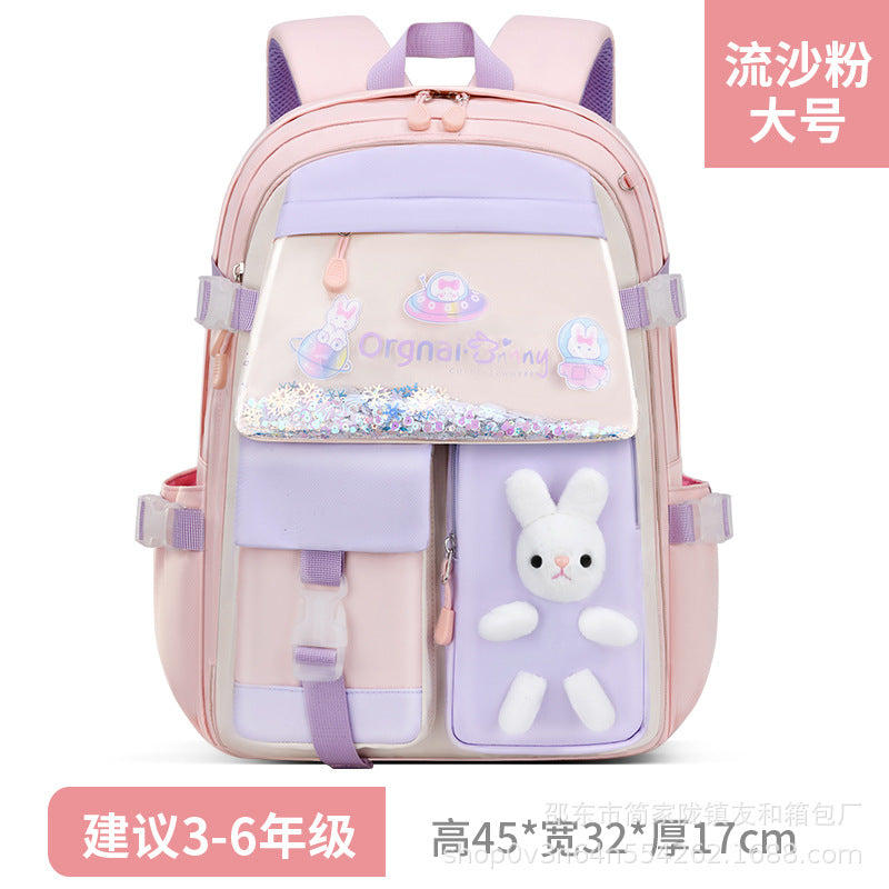Cross-border bag new primary school student schoolbag lightweight backpacks women's backpack children's backpack wholesale bag leather bag