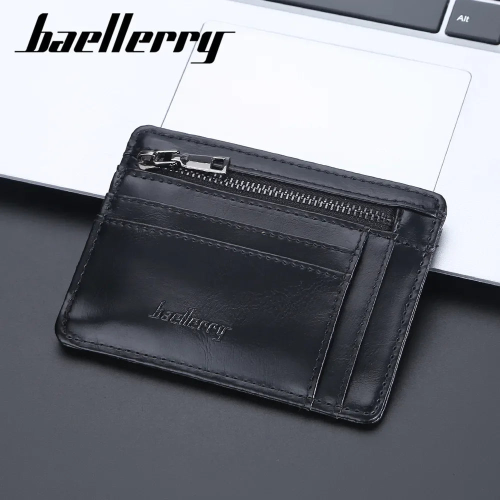 baellerry new card holder men thin section zipper multiple card slots bank card multi-function card holder cross-border card clamp men