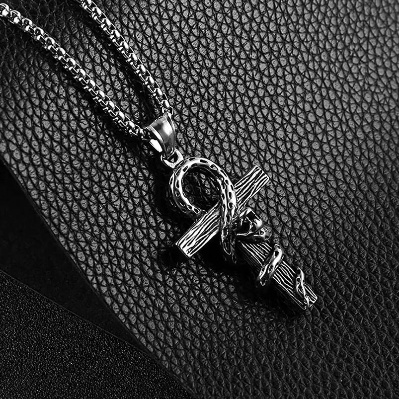 European and American stainless steel geometric pendant necklace